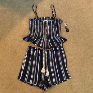 Striped tank and shorts set